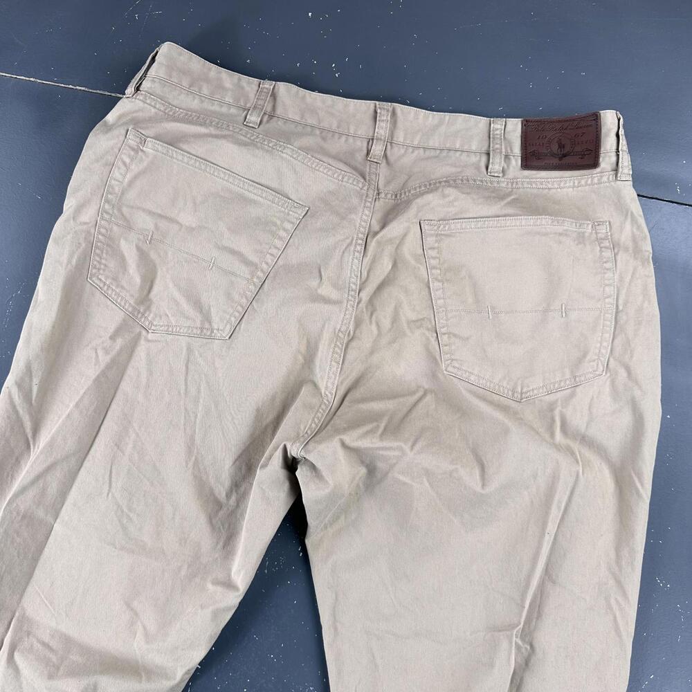Polo Ralph Lauren Pants Mens 38x36 Tan Chino Straight Stretch Dress Casual EUC - Picture 7 of 7